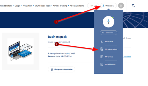 subscription page